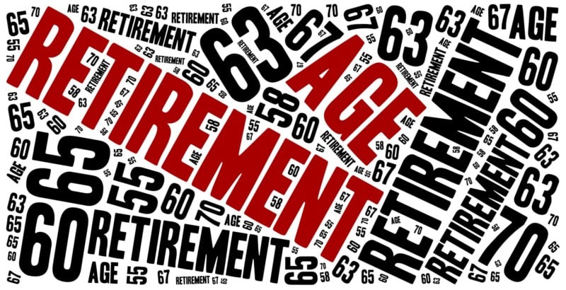 Age Retirement word cloud